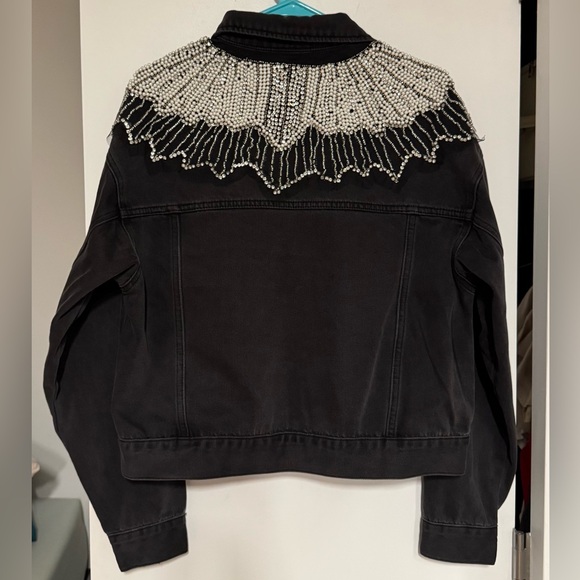 Vici Black Denim Jacket with Rhinestone Accents - Picture 5 of 7